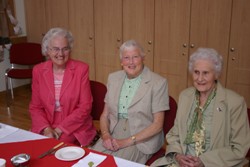Rosemary Kelly, Daphne Murphy and Mary Kingston at the tea party.
